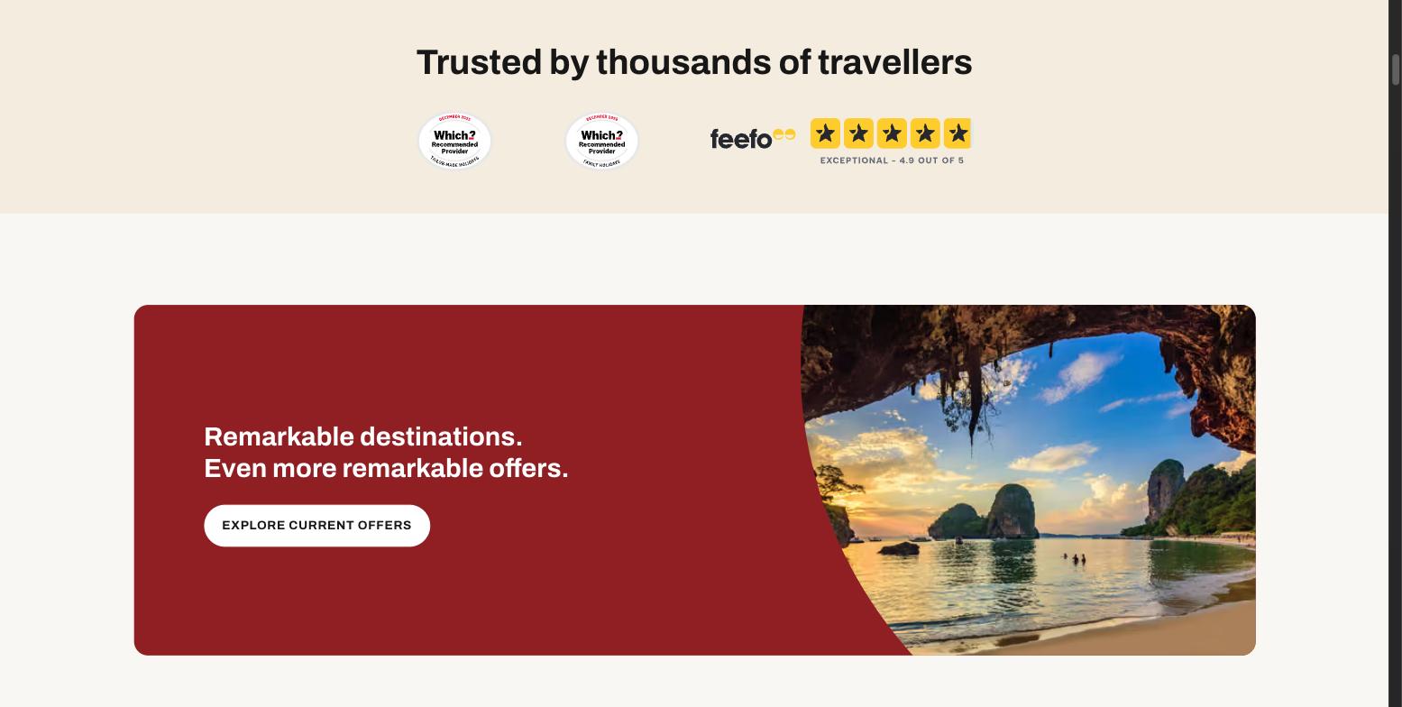 The trust bar showing two Which? Recommended Provider badges and a Feefo 4.9 out of 5 rating.